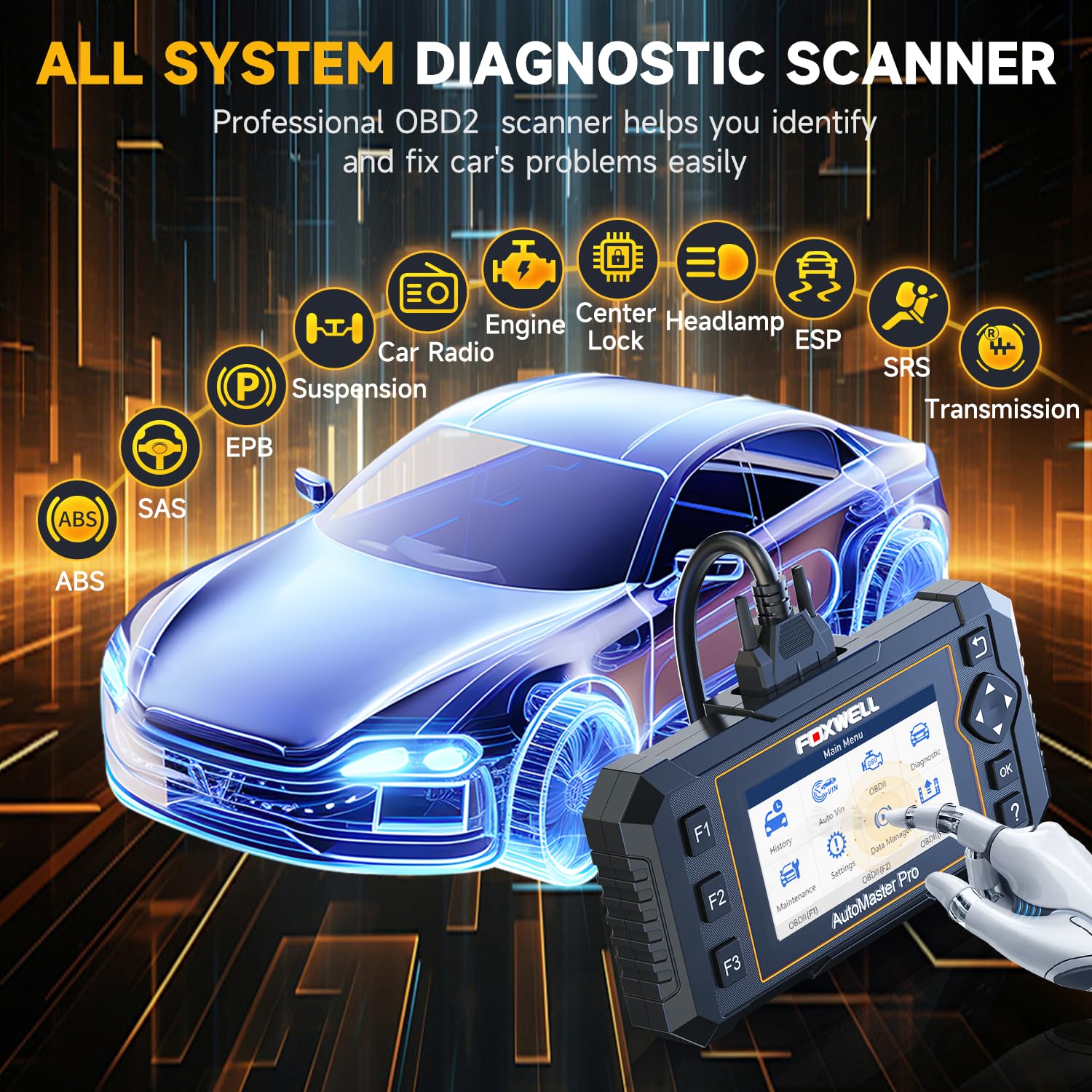 Amazon.co.jp: 2024 FOXWELL NT624 Elite OBD2スキャナー 8回リセット
